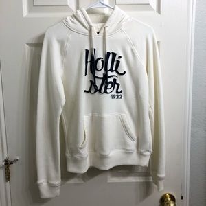 HOLLISTER Women’s White and Blue Hoodie Size S